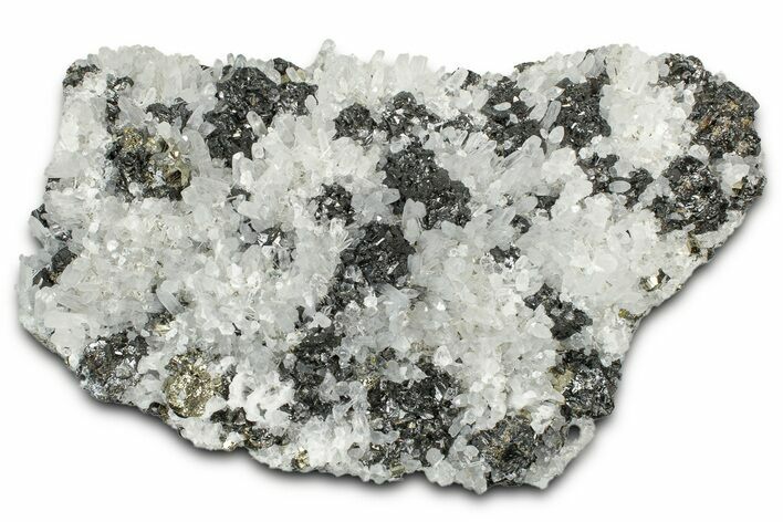 Shining Sphalerite & Pyrite Crystals on Needle-Like Quartz - Peru #347635